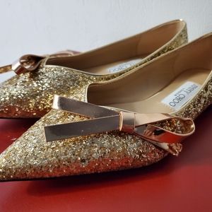 Jimmy Choo glitter flats